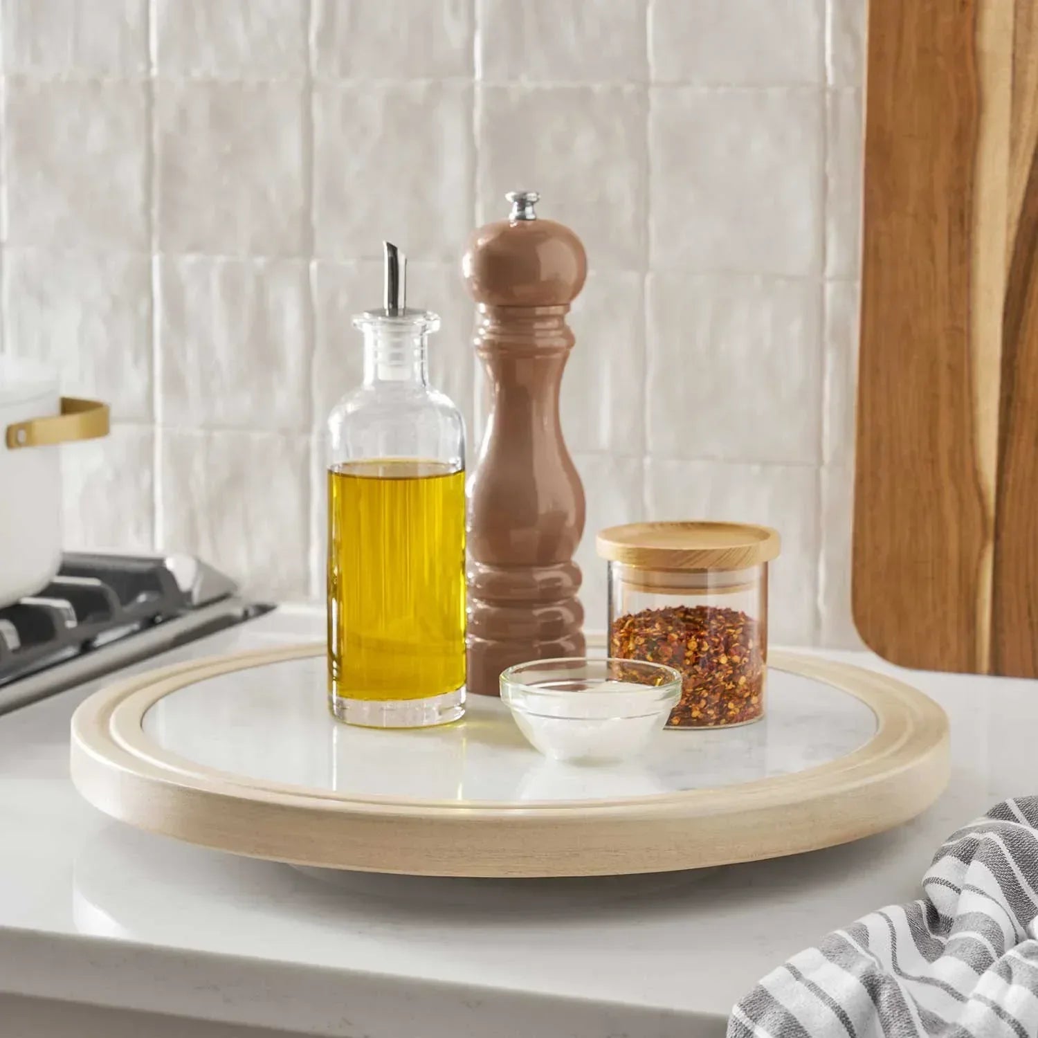 Member's Mark Wood & Marble Lazy Susan