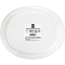 Premium compostable oval paper plates label, 50 ct, 10" x 12"