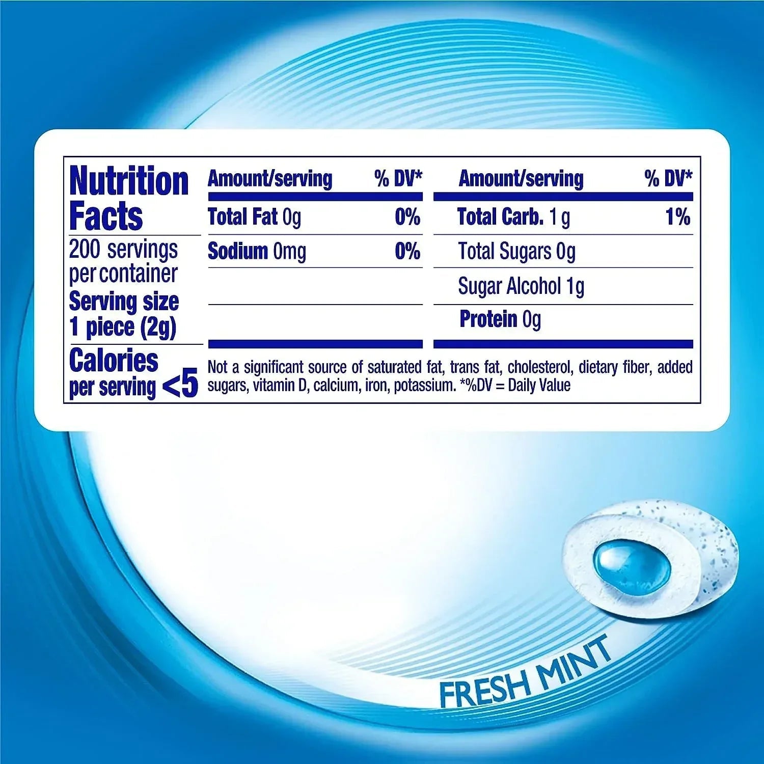 Mentos Pure Fresh Mint, Sugar-Free Chewing Gum, 50 pcs., 4 pk.