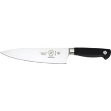 8 in chef's knife with black handle and stainless-steel blade