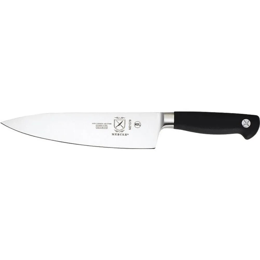 Mercer Culinary Genesis 8" Steel Short Bolster Chef's Knife, Black - USA MEGA SHOP