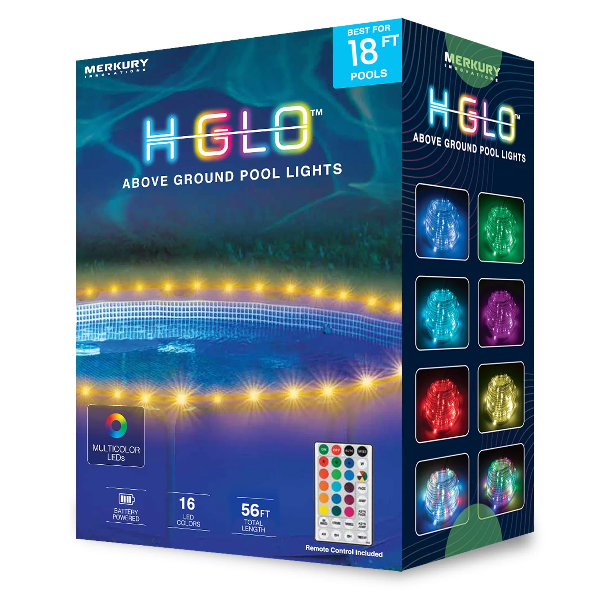 39ft RGB LED Above Ground Pool Rope Lights with Remote Control (Best for 12ft Pools)