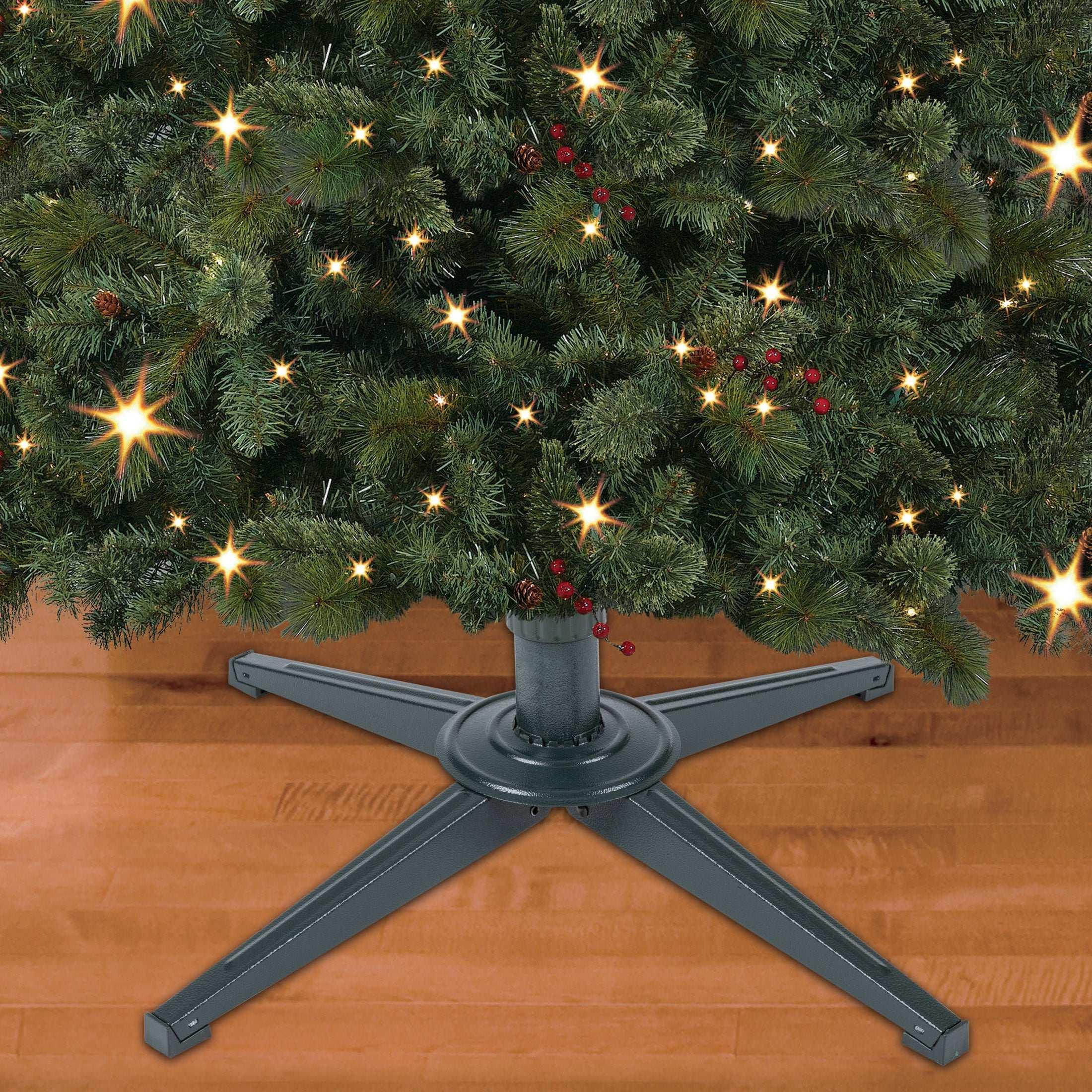 Metal Artificial Christmas Tree Stand up to 7.5 ft Tall and 1.5" in Diameter, Green, by Holiday Time