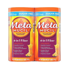Metamucil 4-in-1 Daily Fiber Supplement Powder, Twin Pack, 26.6 oz Each