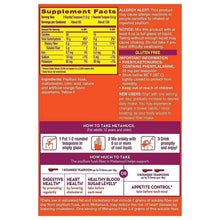 Metamucil supplement facts nutrition label panel