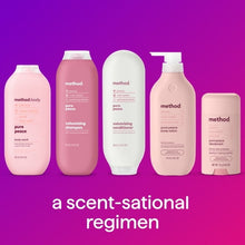 Set of Method body care bottles in pale pink, including Pure Peace body lotion
