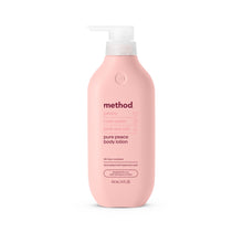 Method body lotion bottle, pink “Pure Peace” scent, pump cap, 14 oz