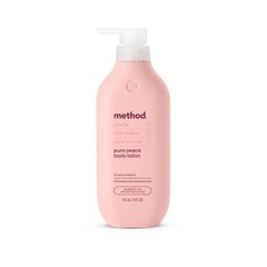 Method Body Lotion, Pure Peace, Rose Water, Peonies + Pink Sea Salt notes, 24 Hours of Moisture, 14 oz (PACK OF 3 )
