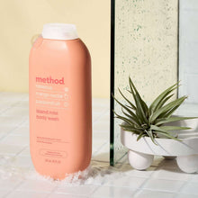 Method island mist body wash bottle standing beside a succulent plant