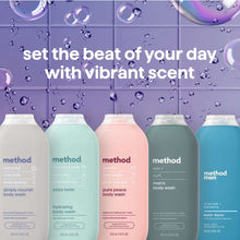 Method body wash lineup of six pastel bottles with “set the beat” banner text
