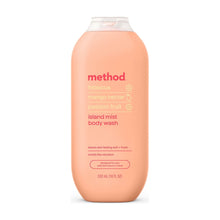 Method island mist body wash bottle with hibiscus, mango nectar, and passion fruit label