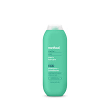 2-in-1 shampoo and conditioner bottle, marine + mist scent, teal green, front view