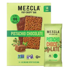 Mezcla Puff-Crispy Bar, Pistachio Chocolate, 1.4 oz, 14-count