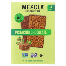 Mezcla puff-crispy bar box, pistachio chocolate, 14-count, plant protein