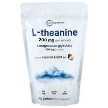 L-theanine + magnesium glycinate supplement pouch, 400 softgels, microingredients