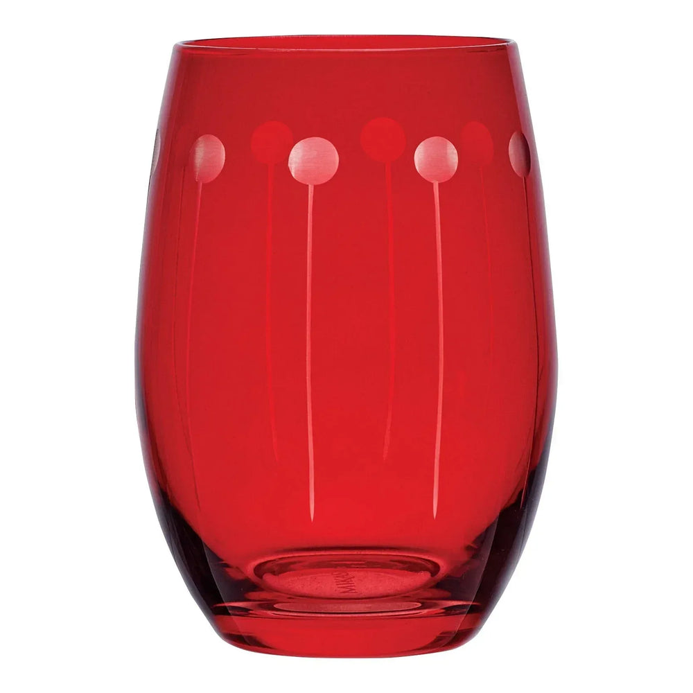 Mikasa Cheers Stemless Ruby Wine Glasses, Set of 6 - USA MEGA SHOP