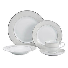 Mikasa parchment porcelain dinnerware set: round plates with teacup and saucer