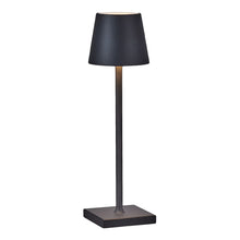Single LED lamp with black cone shade on a square base