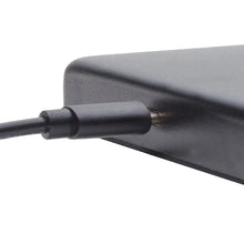 Black LED lamp stem and end cap with plug connection near the shade