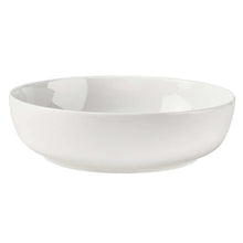 White bone china serving bowl with smooth curved sides