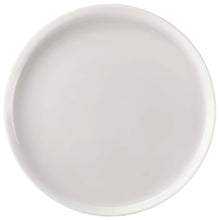 White bone china round plate with smooth rim