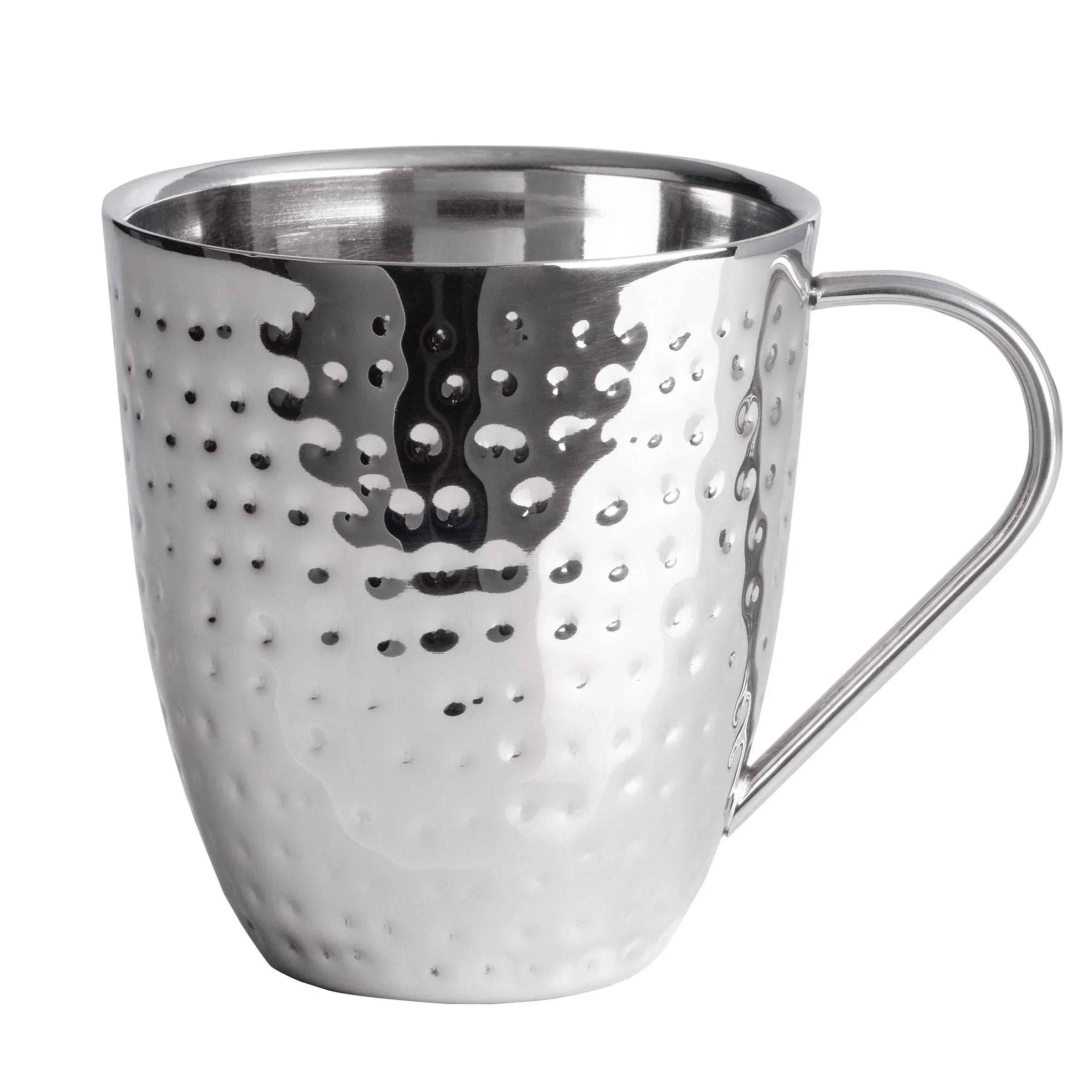 Mikasa Set of 4 Double-wall Hammered Stainless Steel Mugs - USA MEGA SHOP