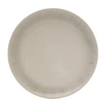 Round light gray dinnerware bowl base with smooth center and unglazed look