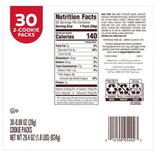 Cookie packs box back with Nutrition Facts panel and 30 servings per container