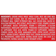 Dog biscuit variety pack back label with ingredient list text