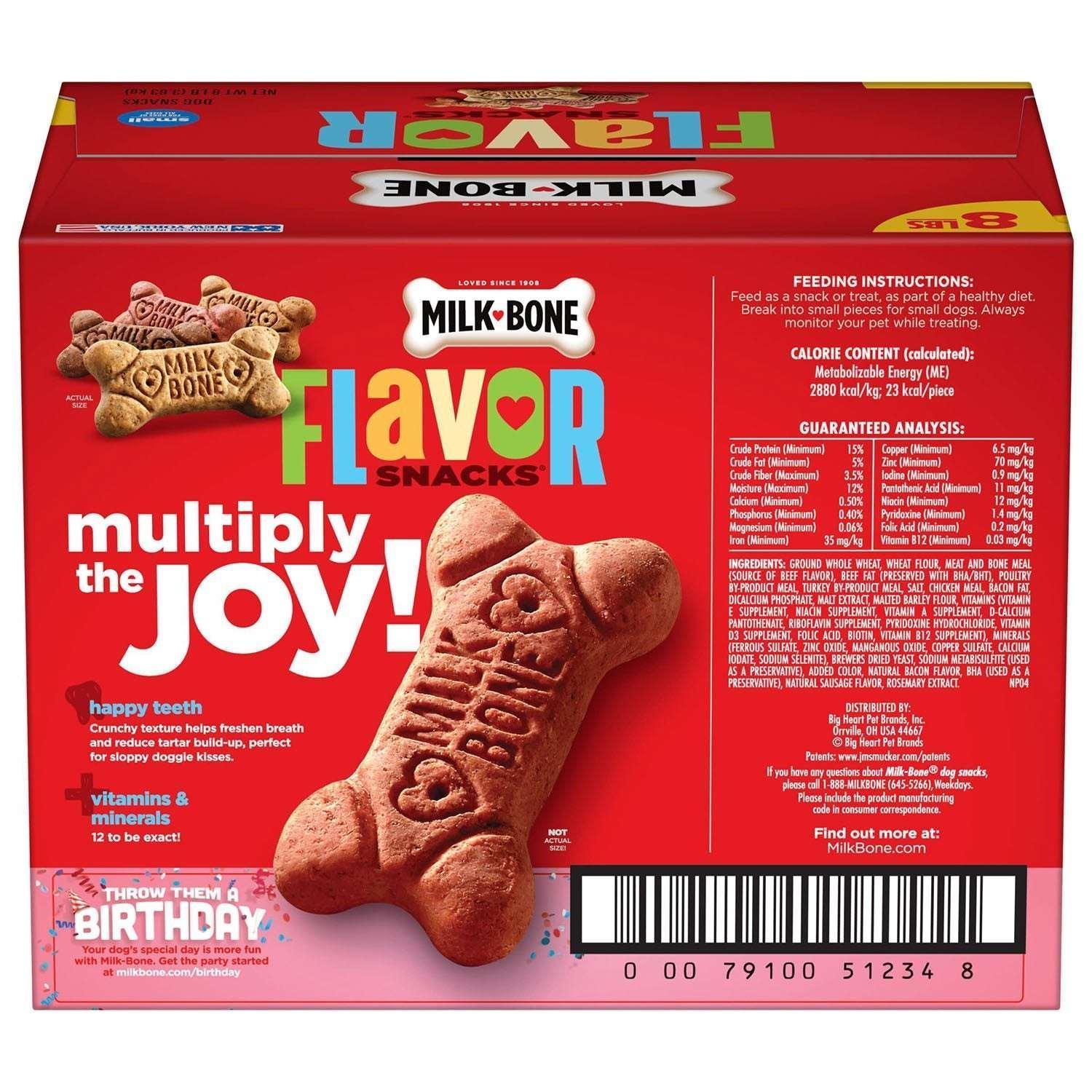 Milk-Bone Flavor Snacks Variety Pack Small Crunchy Dog Biscuits, 8 lbs.