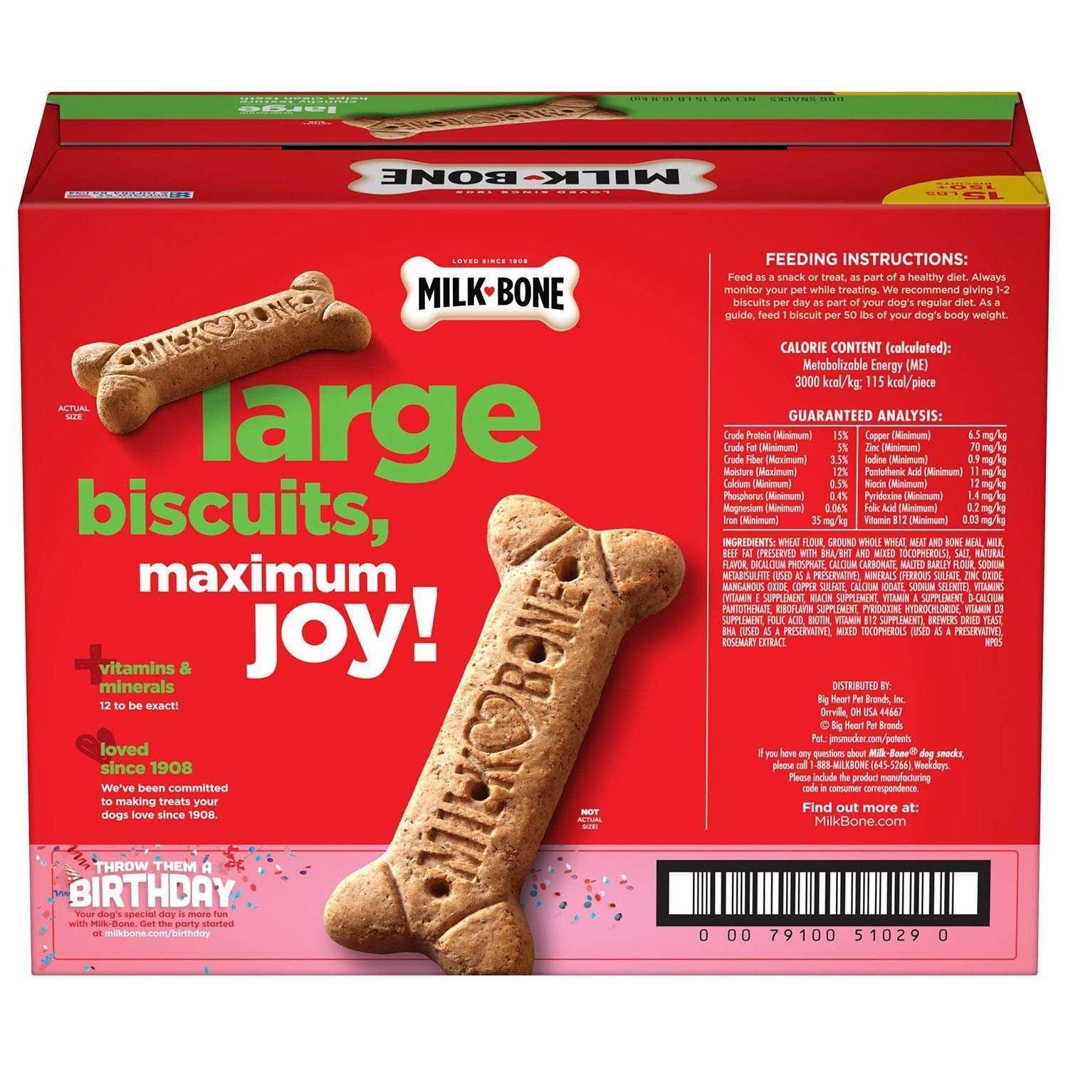 Milk-Bone Original Flavor Large Crunchy Dog Biscuits, 15 lbs.