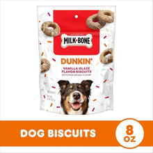 Milk-Bone Dunkin Vanilla Glaze dog biscuit bag, 8 oz size