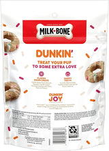Milk-Bone Dunkin Joy Vanilla Glaze bag front with product text and badge