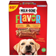 Milk-Bone Flavor Snacks dog biscuit box showing large dog treat details