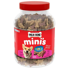 Milk Bone Flavor Snacks Mini’s Dog Biscuits, Flavored Crunchy Dog Treats, 36 oz Canister
