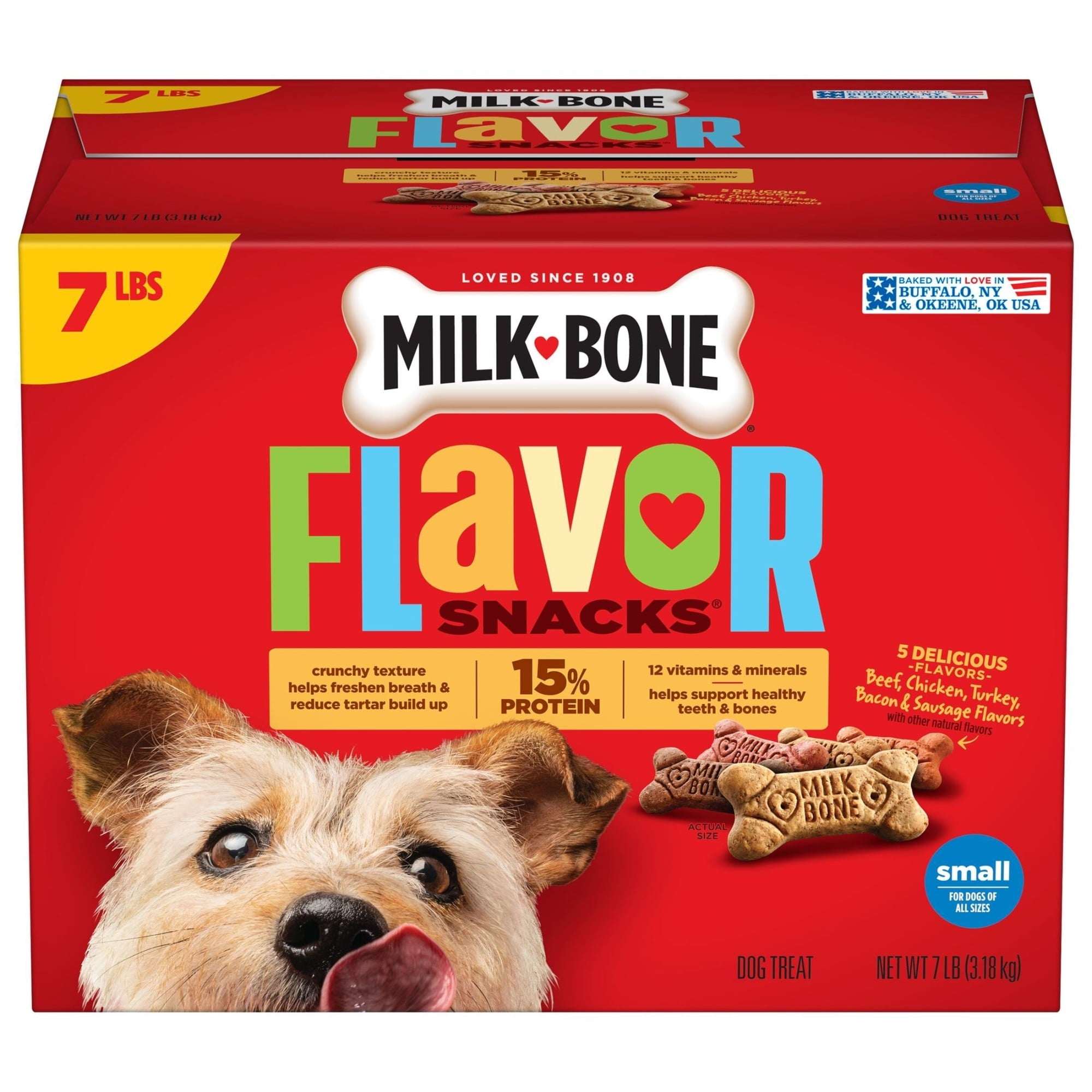 Milk Bone Flavor Snacks Small Dog Biscuits, Flavored Crunchy Dog Treats