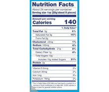 Nutrition Facts panel for milk chocolate covered pretzels: serving size and calories