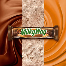 MilkyWay milk chocolate bar with caramel and chocolate section graphic