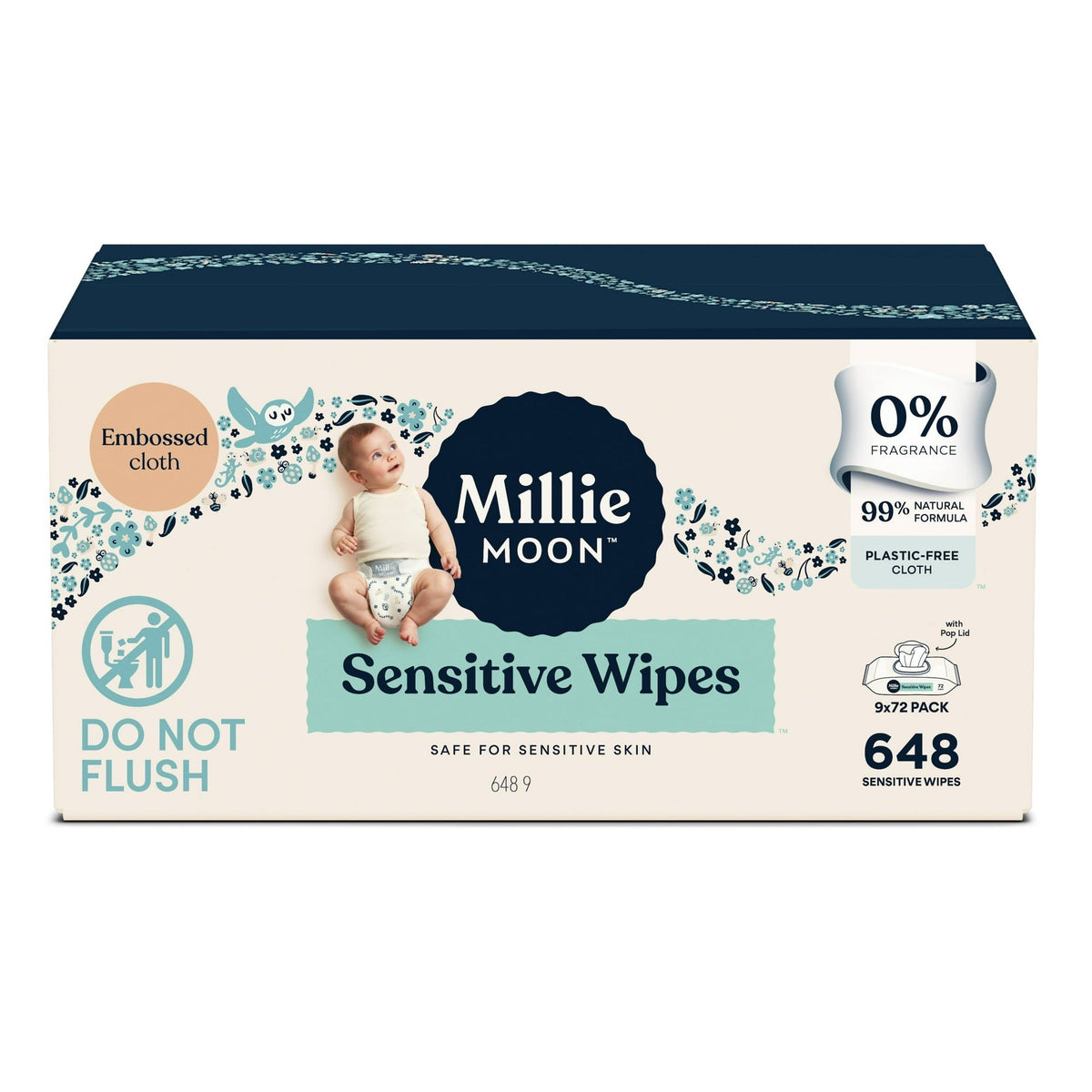 Millie Moon Sensitive Wipes, 648 Count