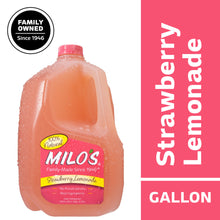 Strawberry lemonade gallon jug with MILO’S front label and pink cap