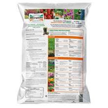 All-purpose lawn fertilizer bag back panel with directions and application chart