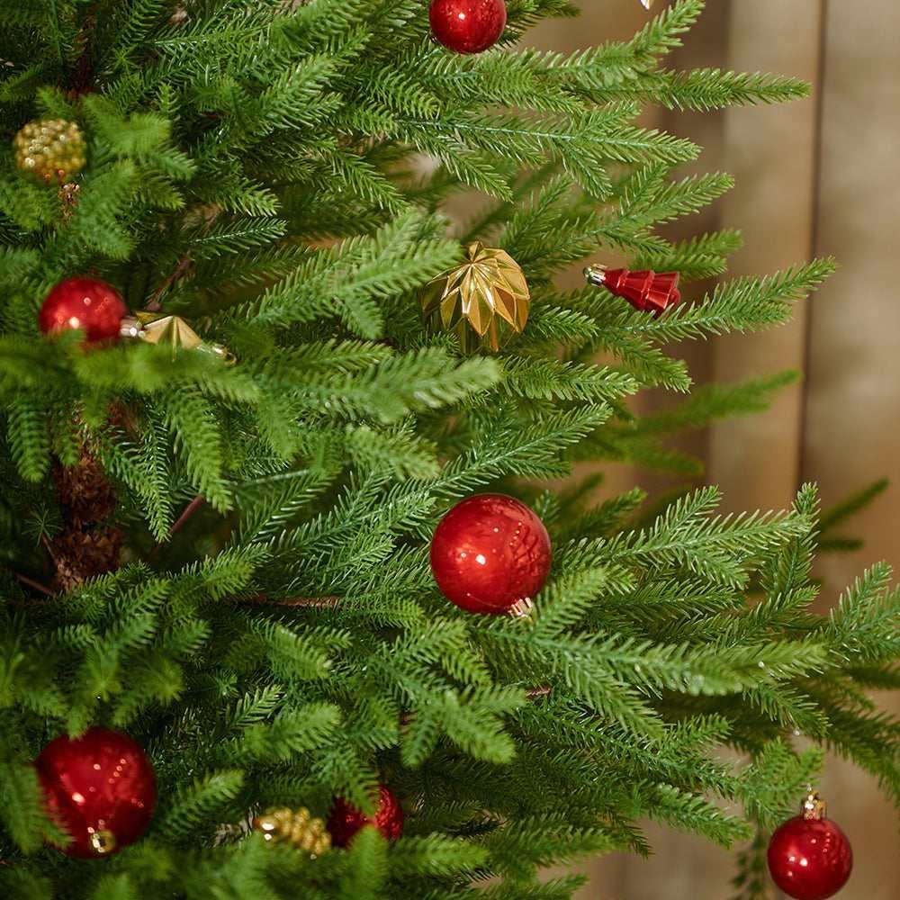 Miluhome Gold Red Christmas Ornaments Shatterproof Glitter Luxury Christmas Balls Gift Hanging Assorted Xmas Trees Decorations - USA MEGA SHOP