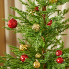 Miluhome Gold Red Christmas Ornaments Shatterproof Glitter Luxury Christmas Balls Gift Hanging Assorted Xmas Trees Decorations - USA MEGA SHOP