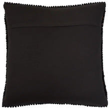 Black knitted Halloween pillow back panel, plain textured surface