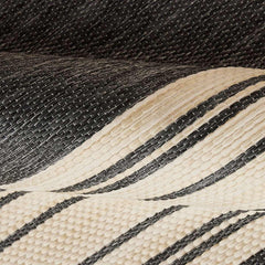 Mineral Springs Outdoor Area Rug Huntington Stripe, Black & Ivory - USA MEGA SHOP