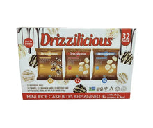 Mini rice cake bites variety pack box, 32-count assorted drizzled flavors