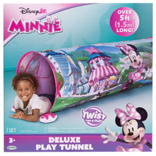 Deluxe play tunnel tent box with Minnie graphic and Twist Pop & Play branding
