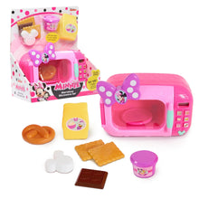 Pink Minnie microwave playset with included pretend foods and two storage cups