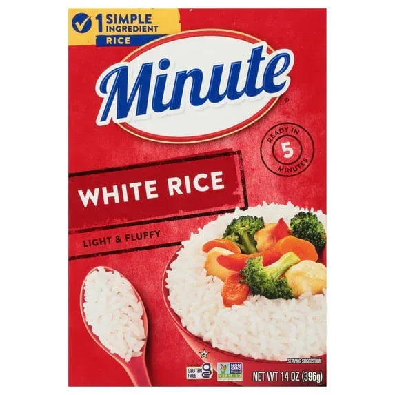 Minute Instant White Rice, Light and Fluffy, Gluten Free, 14 oz - USA MEGA SHOP