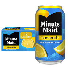 Lemonade drink can with Minute Maid label and lemon slices